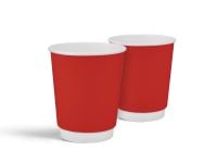 Paper white cup double-layer Soft touch "Red" 270 ml